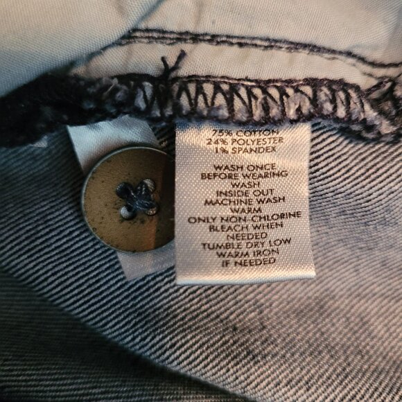 Loft Jeans 6 Curvy Trouser Flare Low Rise Button Flap Dark Wash Denim Preppy - Picture 5 of 11